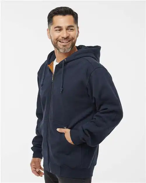Dri Duck 7033 Crossfire Heavyweight Power Fleece Hooded Jacket with Thermal Lining - Navy