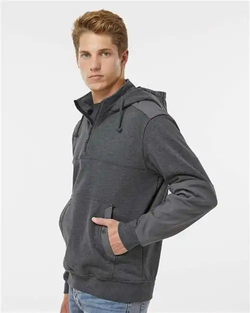 Dri Duck 7349 Mission Quarter-zip Hooded Pullover - Dark Oxford