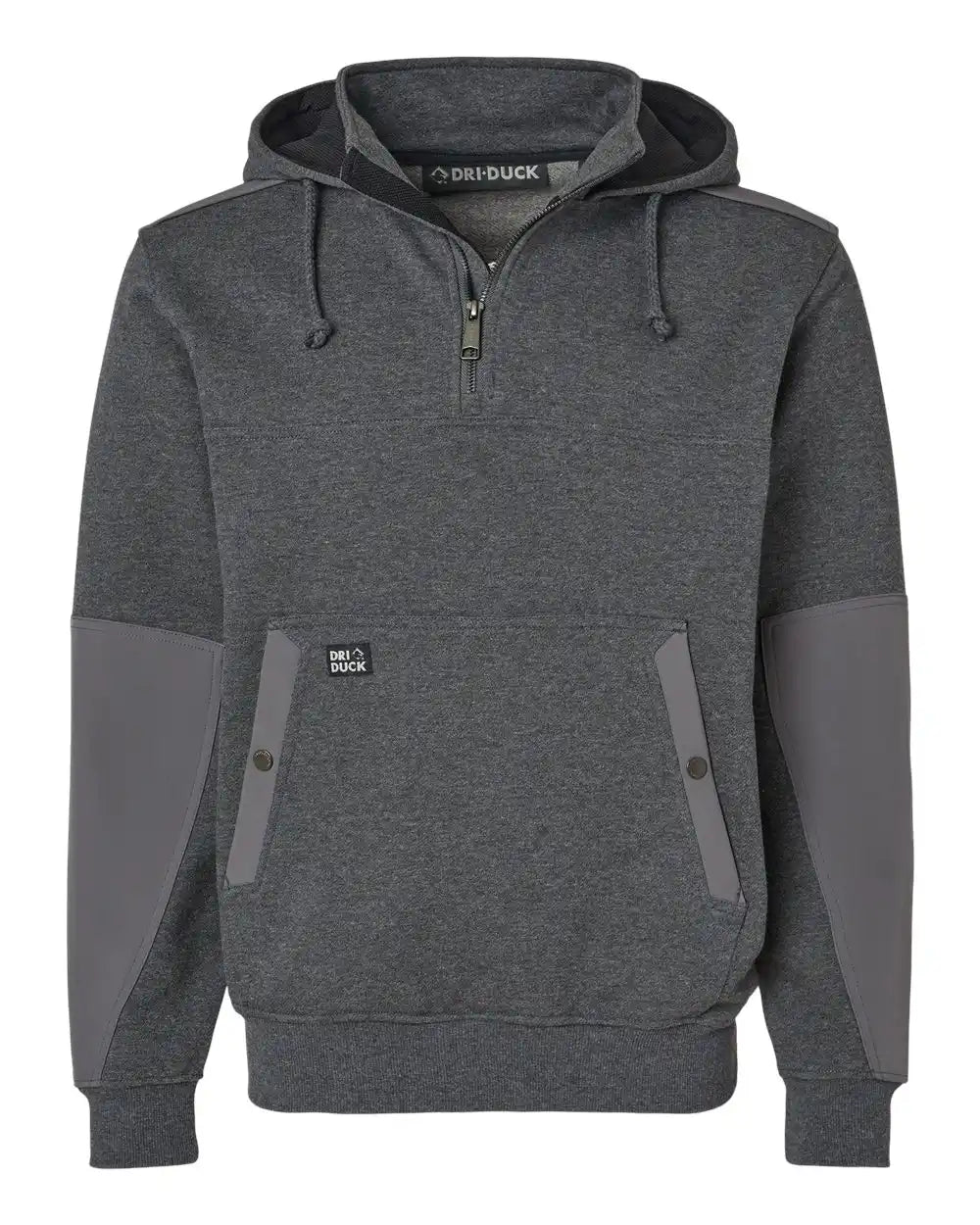 Dri Duck 7349 Mission Quarter-zip Hooded Pullover - Dark Oxford - s