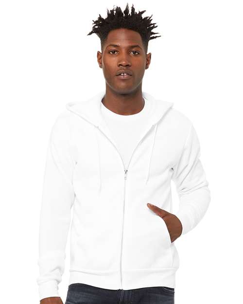 DTG White Sponge Fleece Full-Zip Hoodie - 3739