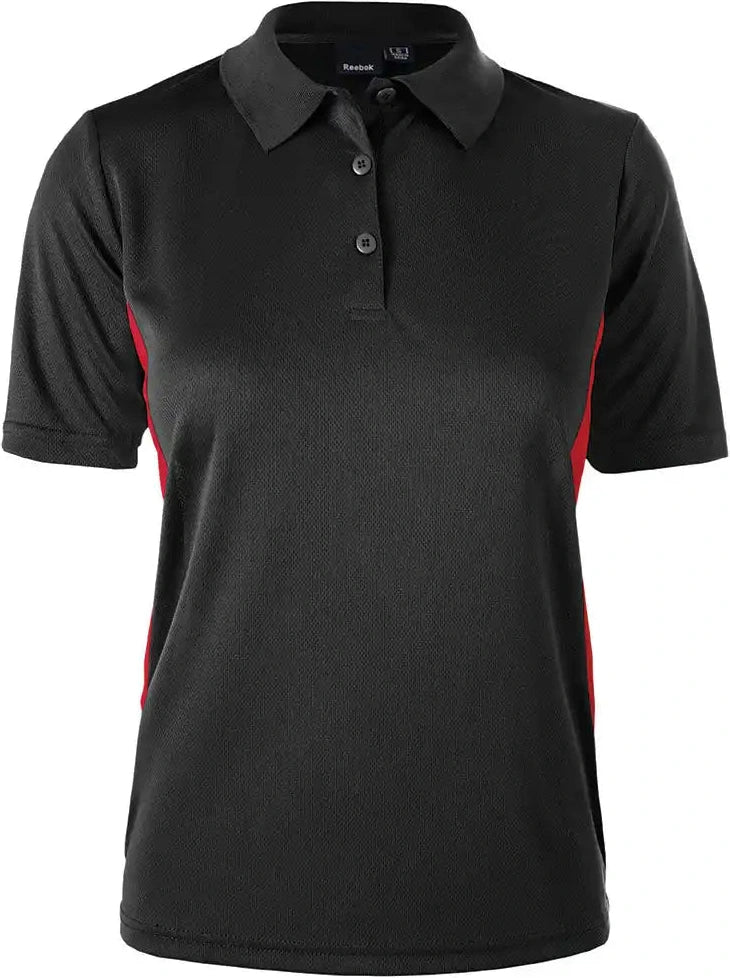 Reebok 7291 Ladies Athletic Polo - Black/red / s