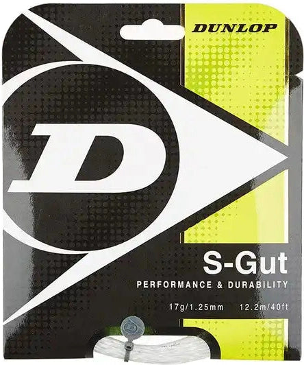 Dunlop S-gut W/dyna-tec 17g Tennis String - White