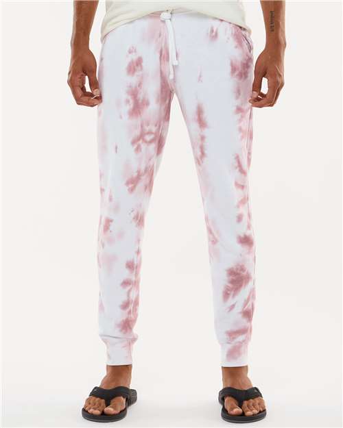 Dusty Rose Tie Dye Tie-Dyed Fleece Joggers - 8884