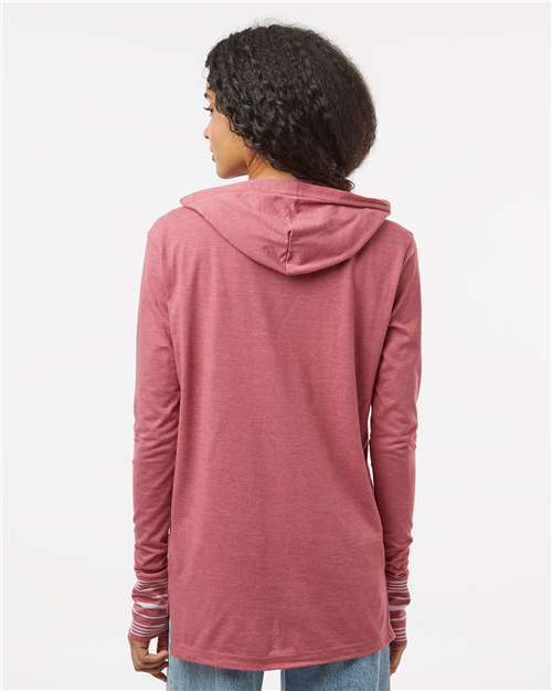 Dusty Rose Women's Heathered Jersey Hooded Tunic - W19439
