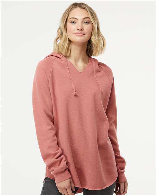Dusty Rose Women’s Lightweight California Wave Wash Hooded Sweatshirt - PRM2500