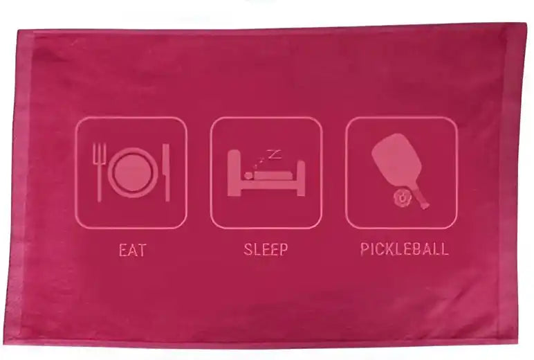 Eat Sleep Pickleball Towel - Pink