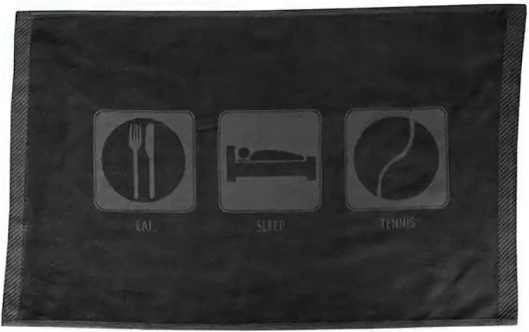 Eat Sleep Tennis Towels - Black