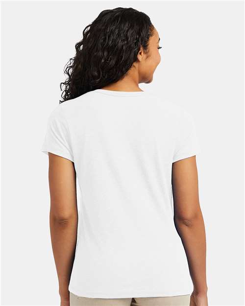Eco White Perfect-T Women’s Triblend V-Neck T-Shirt - 42VT
