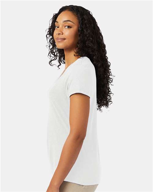 Eco White Perfect-T Women’s Triblend V-Neck T-Shirt - 42VT