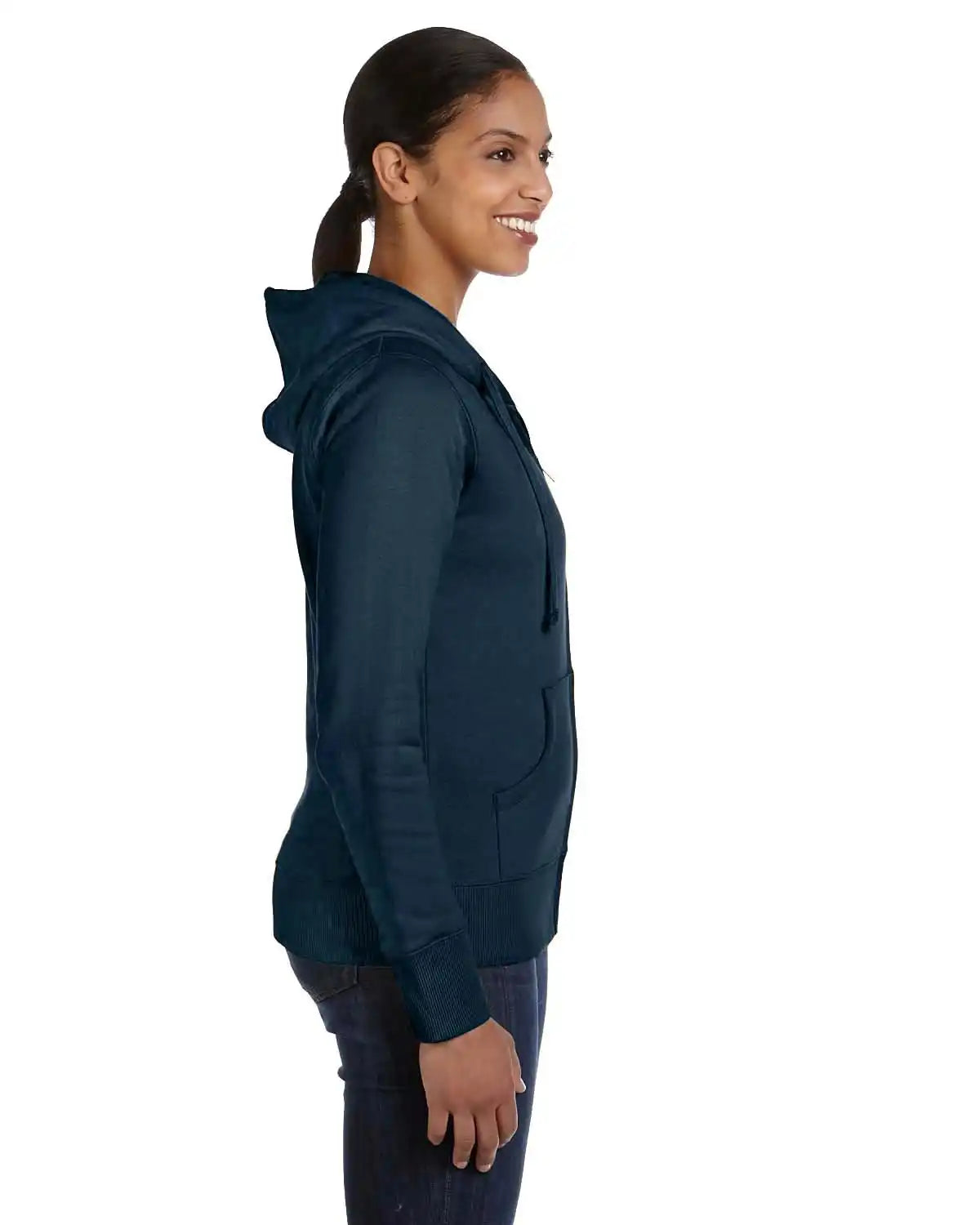 Econscious Ec4501 Ladies’ Organic Recycled Full-zip Hooded Sweatshirt - Pacific - Blue / Ladies m