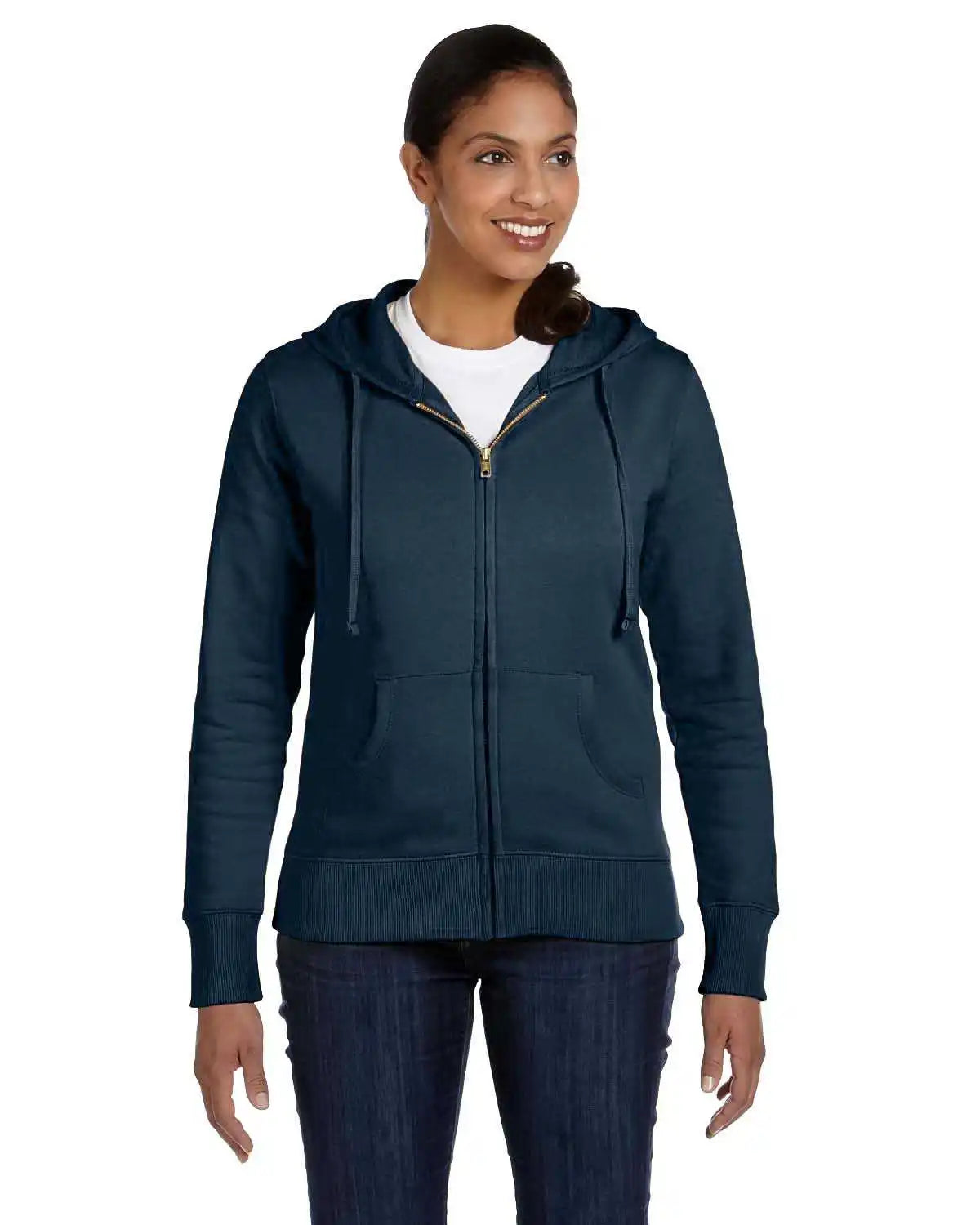Econscious Ec4501 Ladies’ Organic Recycled Full-zip Hooded Sweatshirt - Pacific - Blue / Ladies m