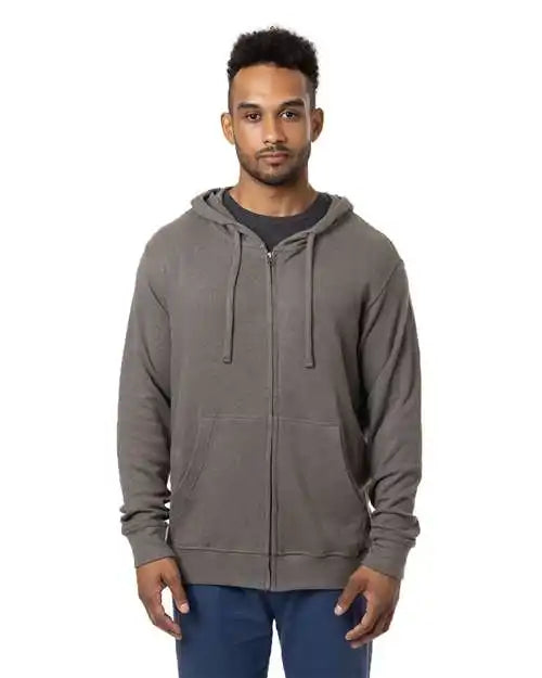 Econscious Ec5980 Hemp Hero Full-zip Hooded Sweatshirt - Ec5980 - Stonework Grey - Xs