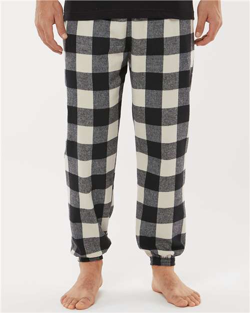 Ecru/ Black Flannel Joggers - 8810