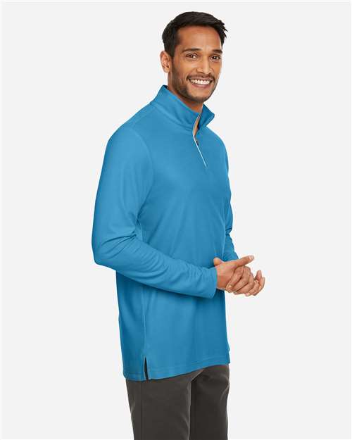 Electric Blue Men's Fusion ChromaSoft™ Pique Quarter-Zip Pullover - CE405