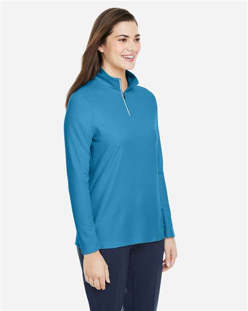 Electric Blue Women's Fusion ChromaSoft™ Pique Quarter-Zip Pullover - CE405W