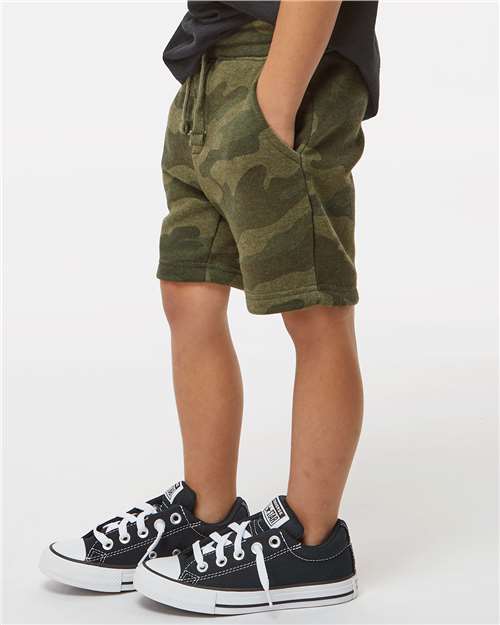 Forest Camo Heather Toddler Lightweight Special Blend Fleece Shorts - PRM11SRT