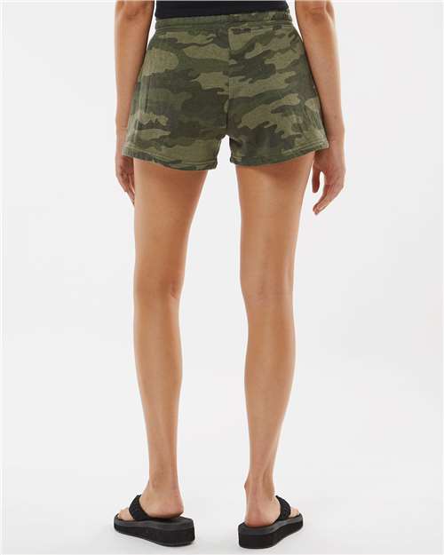Forest Camo Heather Women’s Lightweight California Wave Wash Fleece Shorts - PRM20SRT