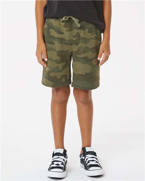Forest Camo Heather Youth Lightweight Special Blend Fleece Shorts - PRM16SRT