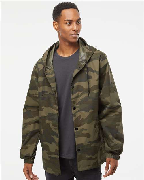 Forest Camo Water-Resistant Hooded Windbreaker - EXP95NB