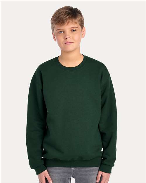 Forest Green NuBlend® Youth Crewneck Sweatshirt - 562BR
