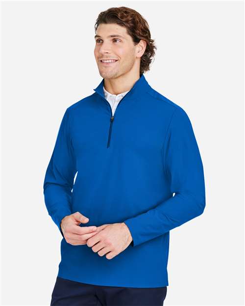 French Blue Men's CrownLux Performance® Windsor Welded Quarter-Zip Pullover - DG410