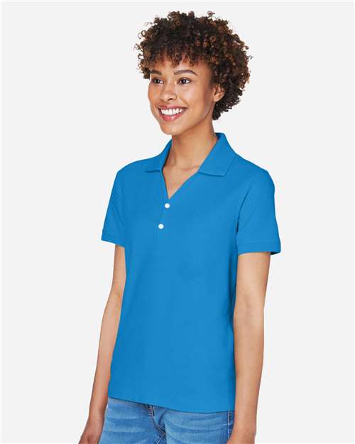 French Blue Women's Pima Piqué Polo - D100W