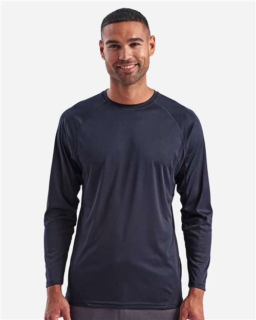 French Navy Panelled Long Sleeve Tech T-Shirt - TD050