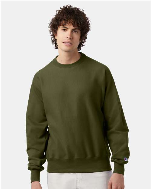Fresh Olive Reverse Weave® Crewneck Sweatshirt - S149