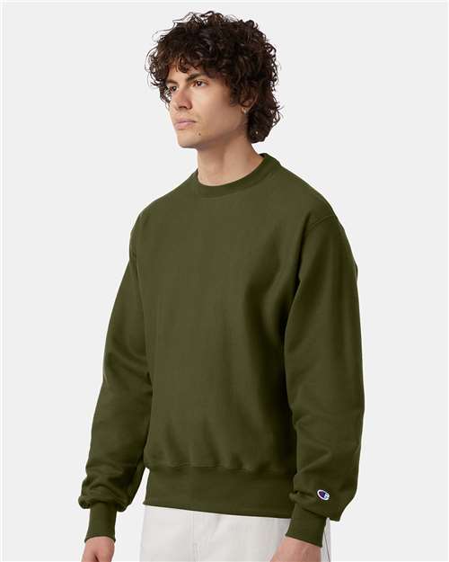 Fresh Olive Reverse Weave® Crewneck Sweatshirt - S149