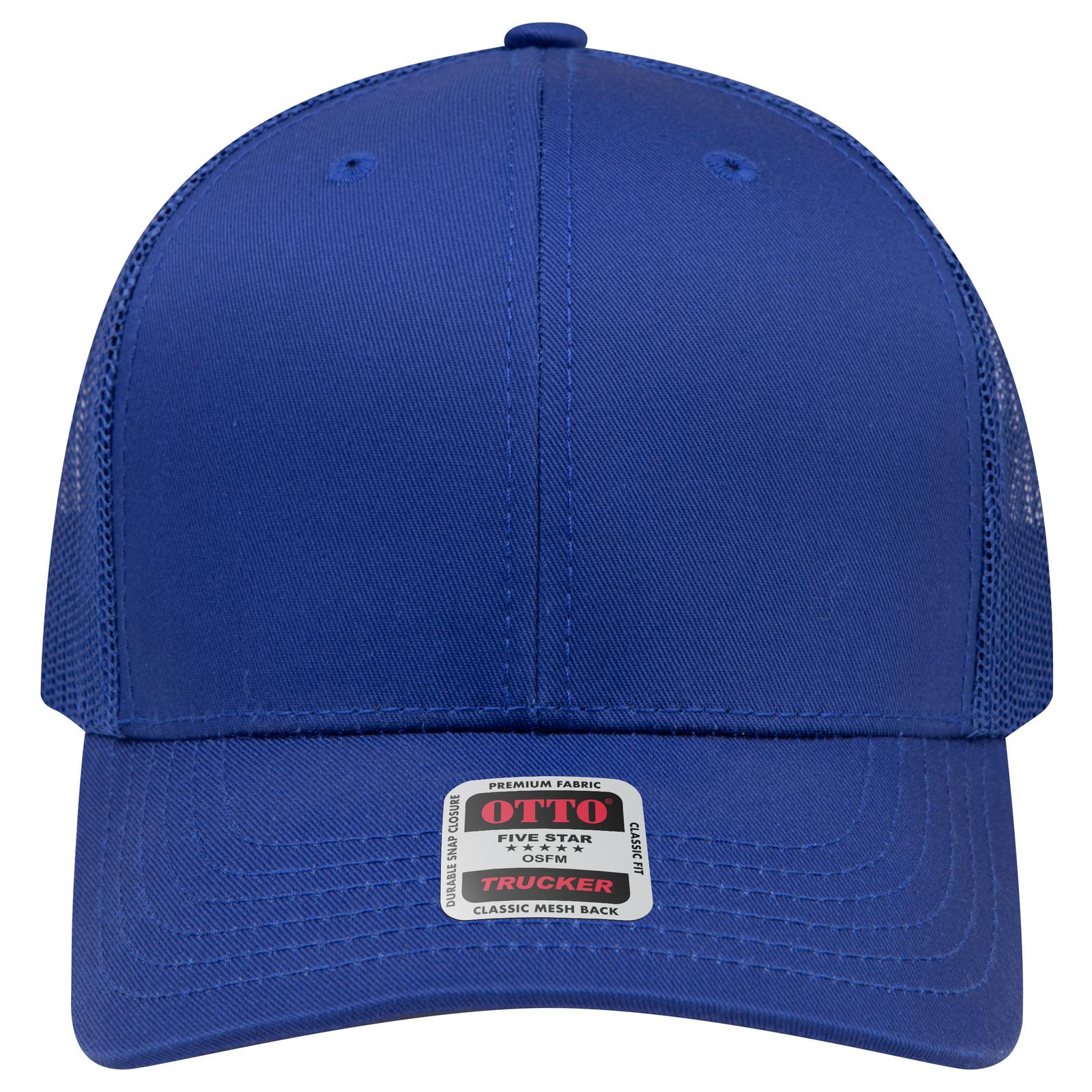 Right View of 001 - Royal OTTO CAP 6 Panel Mid Profile Mesh Back Trucker Hat