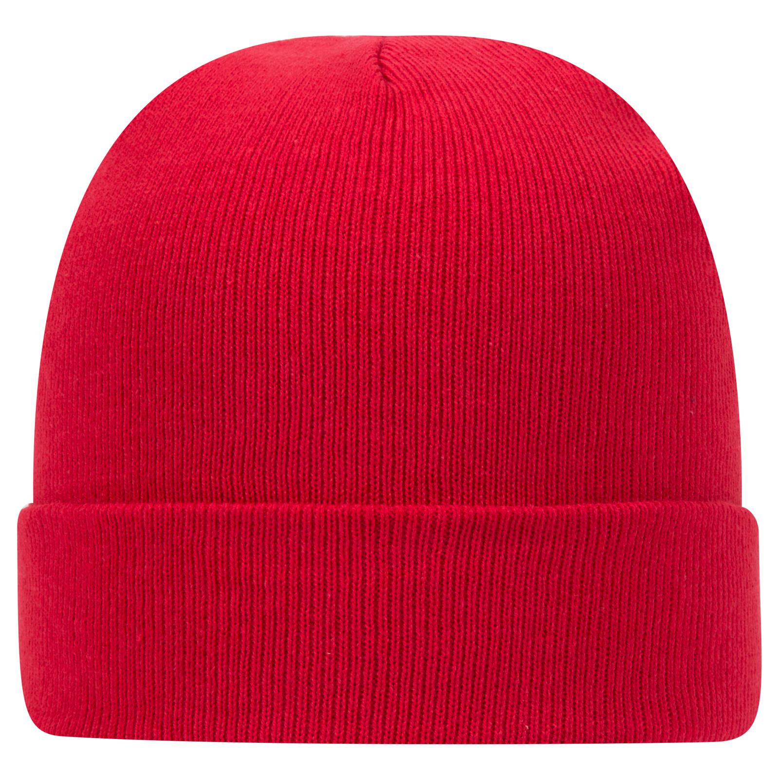 Front View of 002 - Red OTTO CAP 12" Classic Knit Beanie w/ Cuff