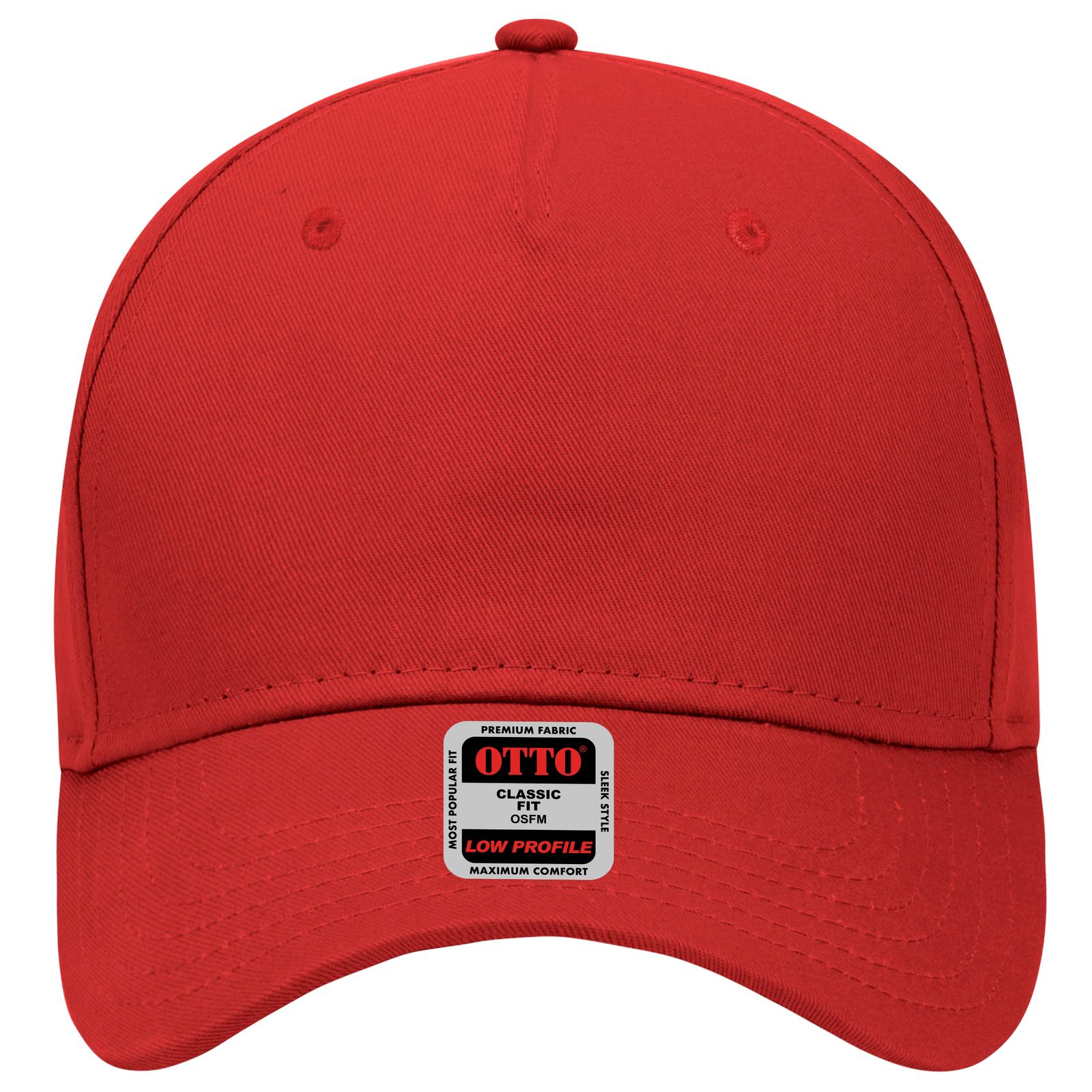 Right View of 002 - Red OTTO CAP 5 Panel Low Profile Baseball Cap