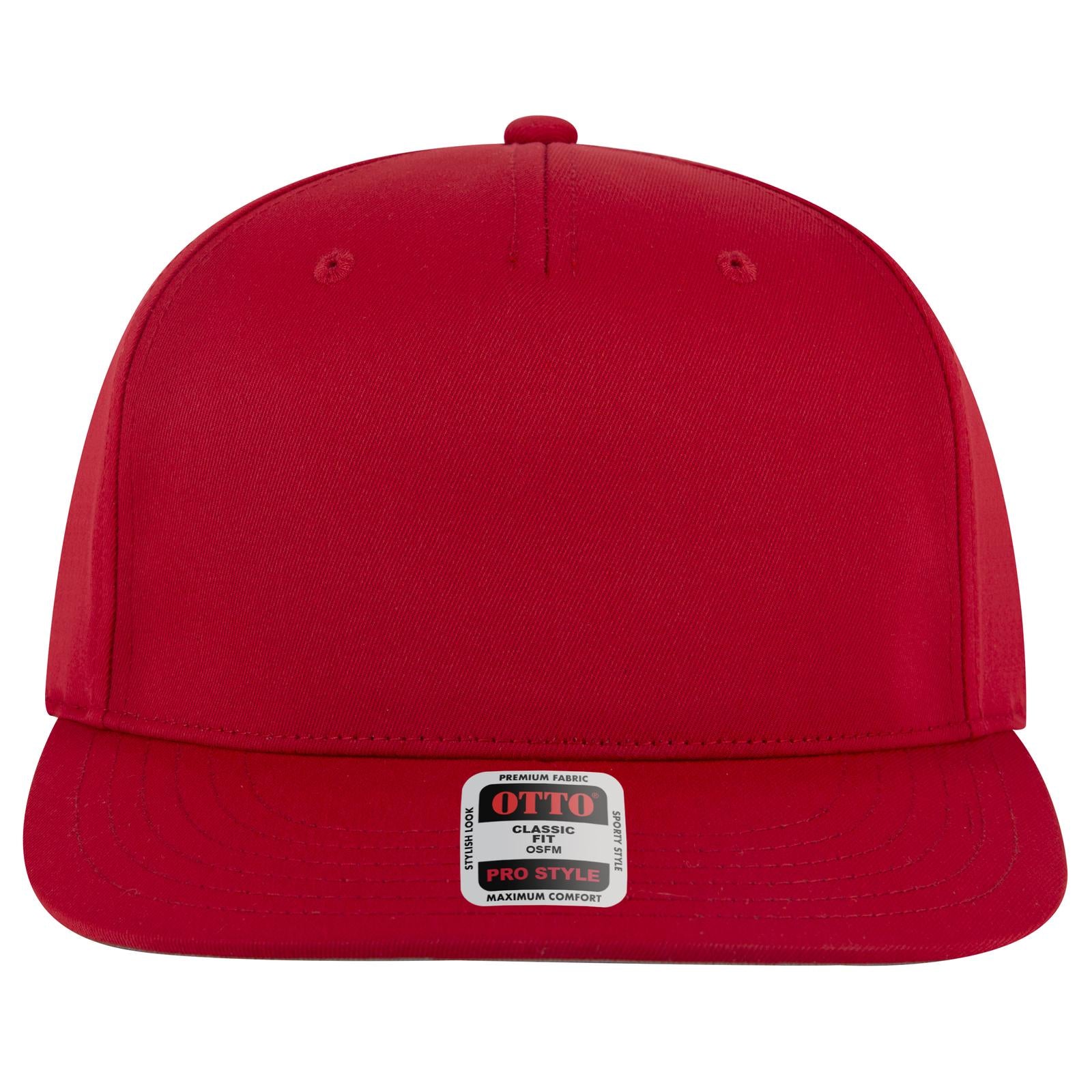 Right View of 002 - Red OTTO CAP 5 Panel Pro Style Baseball Cap