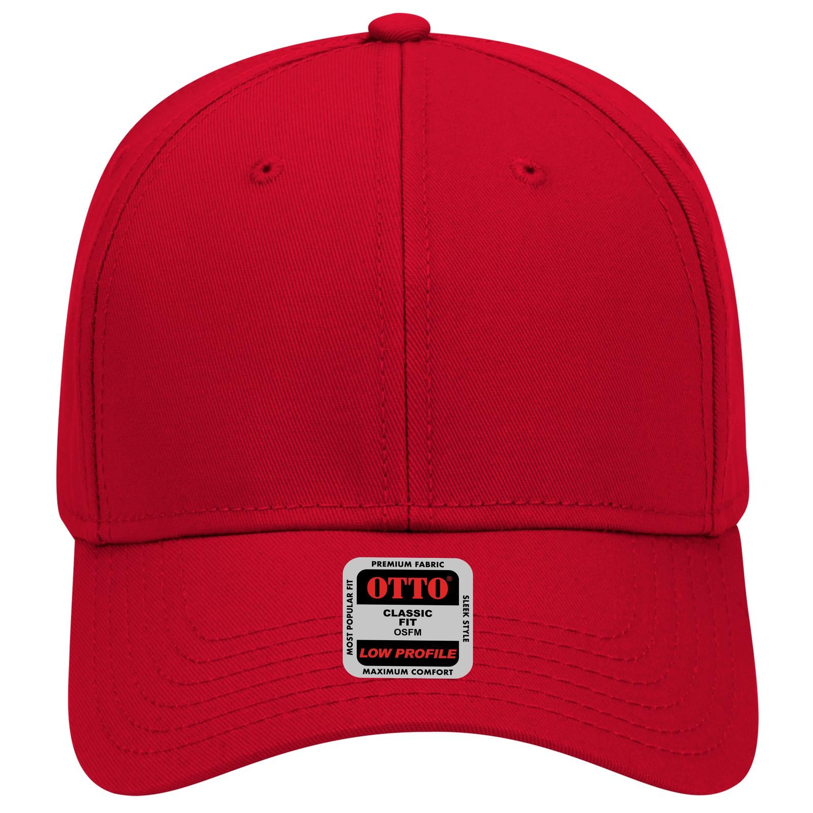 Right View of 002 - Red OTTO CAP 6 Panel Low Profile Baseball Cap