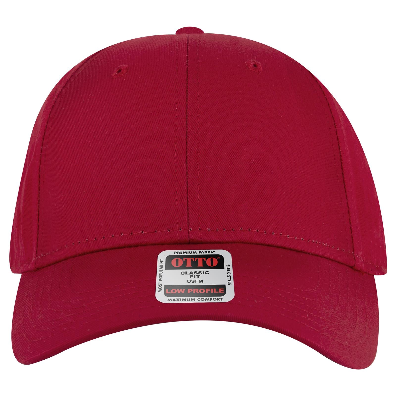 Right View of 002 - Red OTTO CAP 6 Panel Low Profile Baseball Cap
