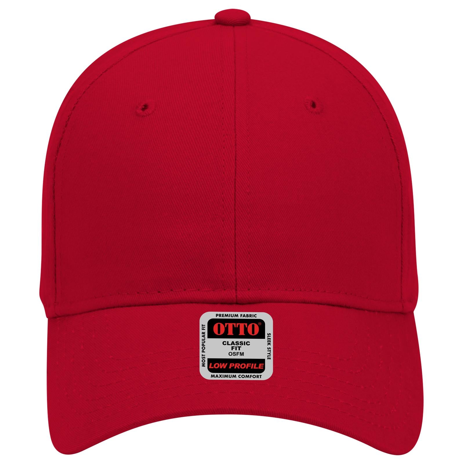 Right View of 002 - Red OTTO CAP 6 Panel Low Profile Baseball Cap
