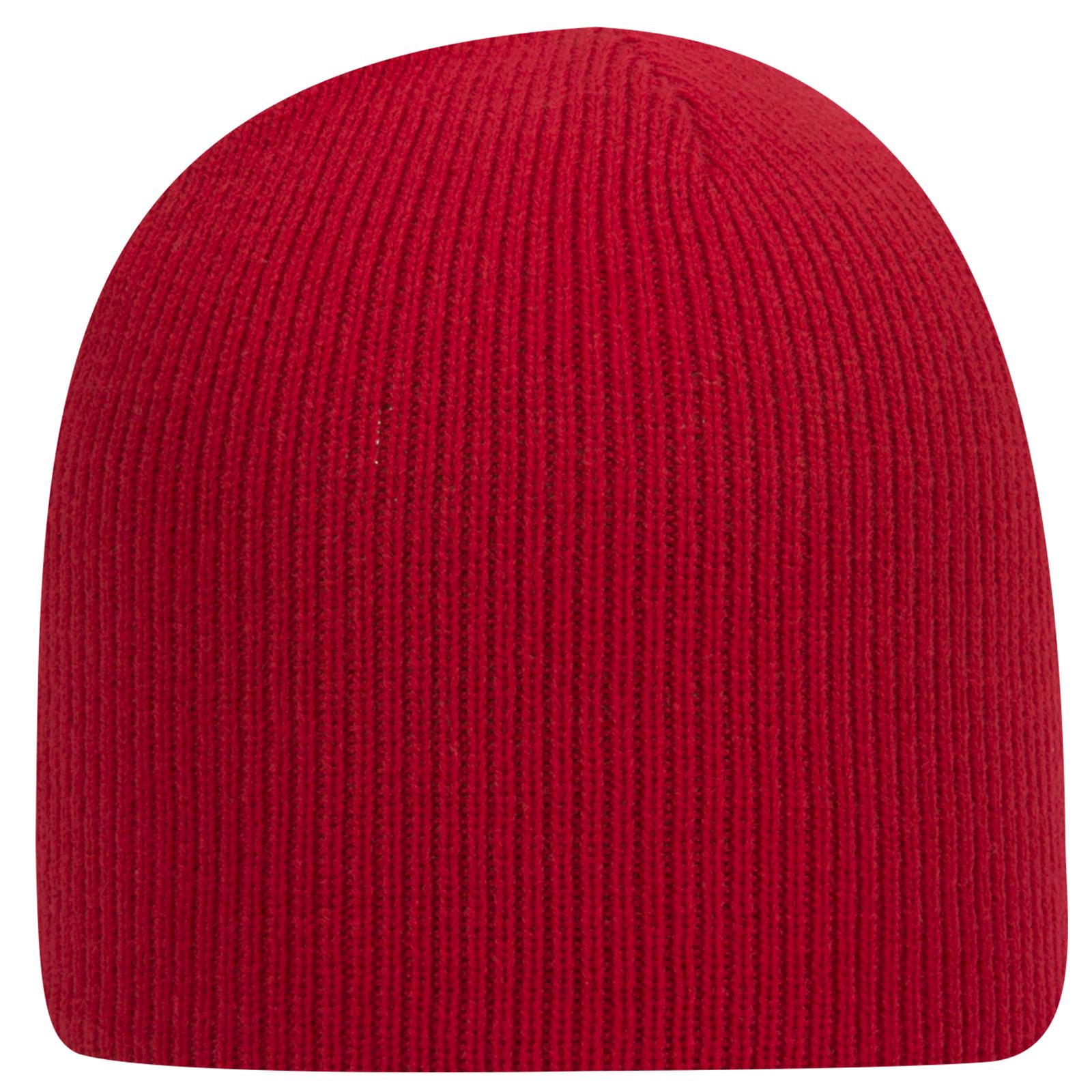 Front View of 002 - Red OTTO CAP 8 1/2" Classic Knit Beanie