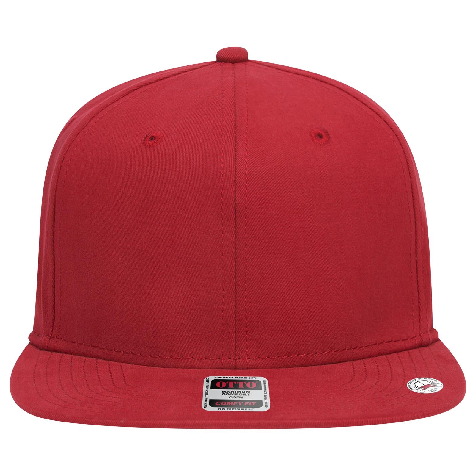 Right View of 002 - Red OTTO CAP "OTTO COMFY FIT" 6 Panel Pro Style Snapback Hat