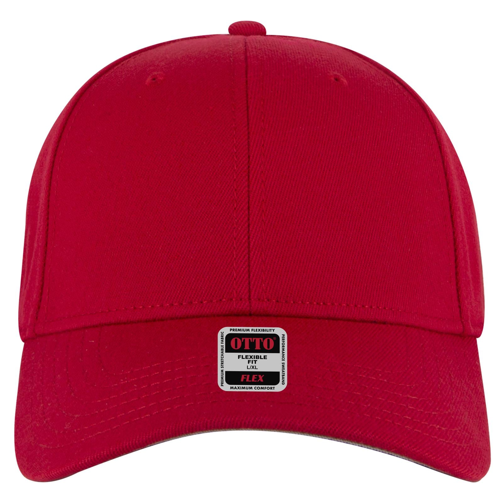 Right View of 002 - Red OTTO CAP "OTTO FLEX" Fitted 6 Panel Low Profile Baseball Cap