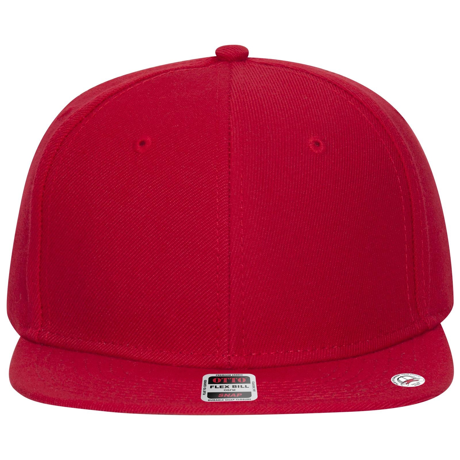 Right View of 002 - Red OTTO CAP "OTTO SNAP" 6 Panel Pro Style Snapback Hat