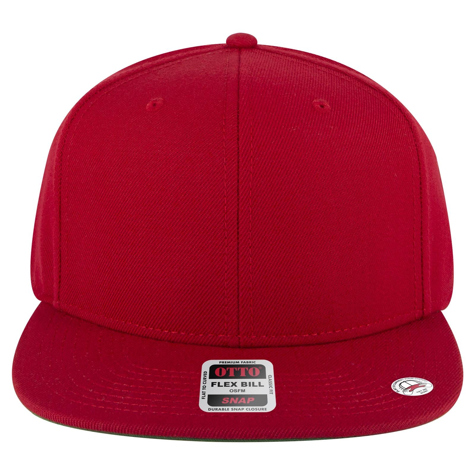 Right View of 002A - Red OTTO CAP "OTTO SNAP" 6 Panel Pro Style Snapback Hat
