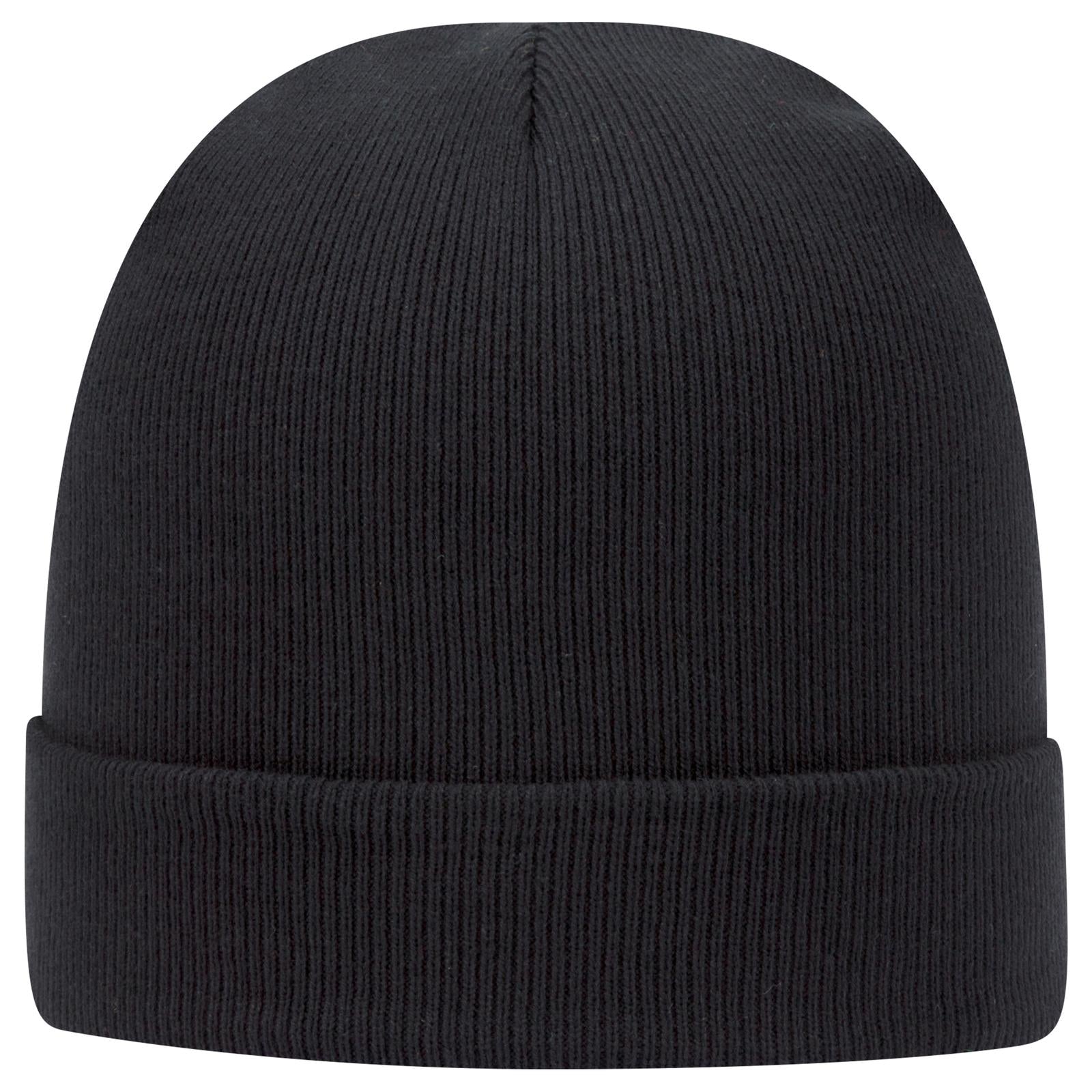 Front View of 003 - Black OTTO CAP 12" Classic Knit Beanie w/ Cuff