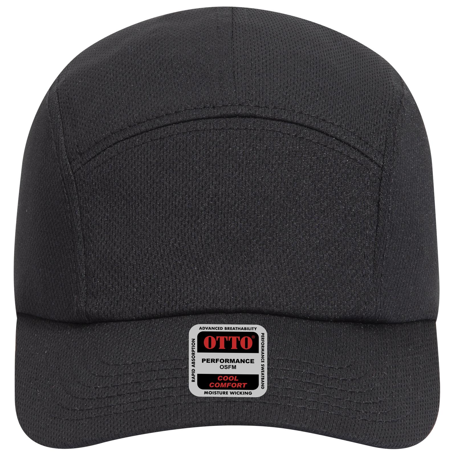 Right View of 003 - Black OTTO CAP 5 Panel Running Cap