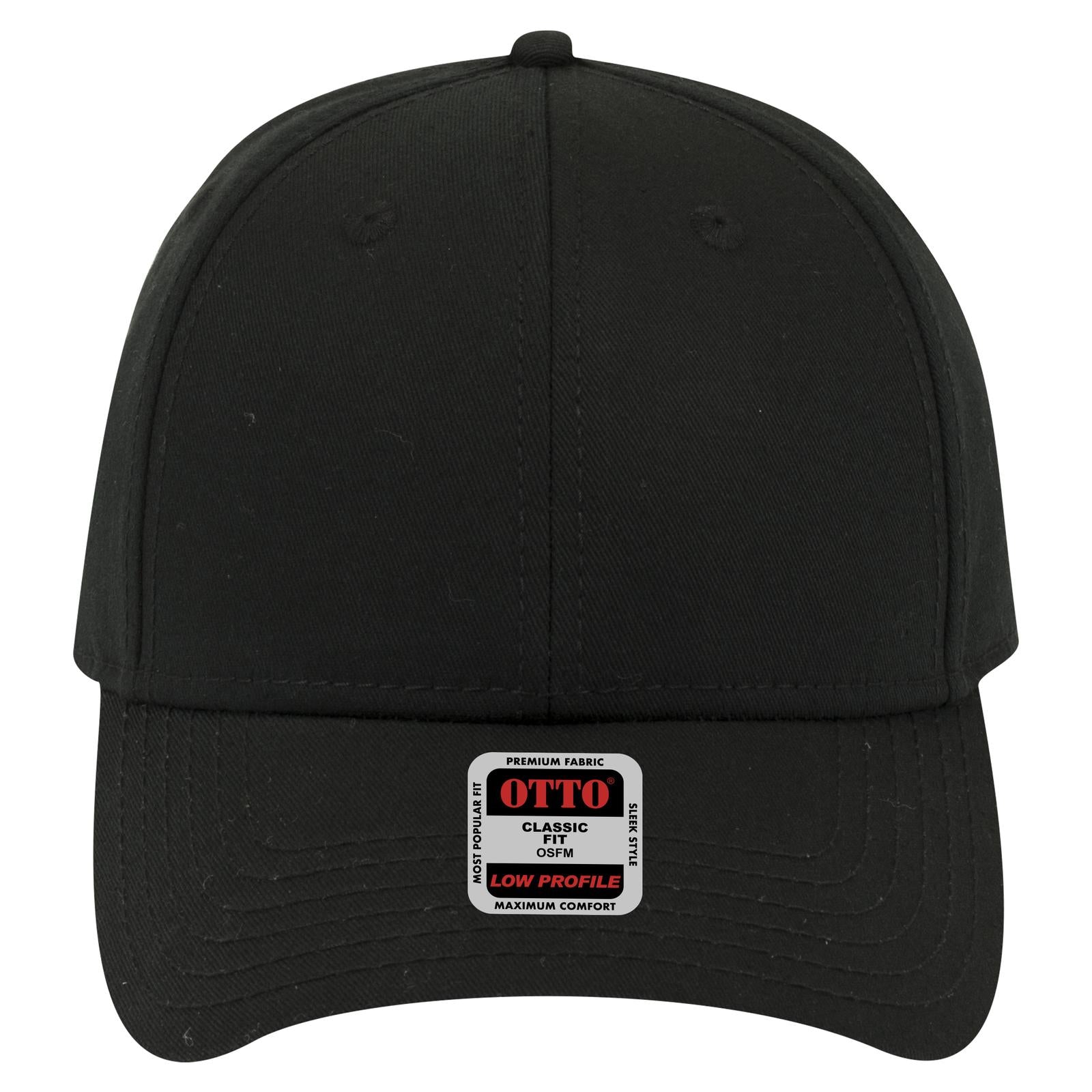 Right View of 003 - Black OTTO CAP 6 Panel Low Profile Baseball Cap