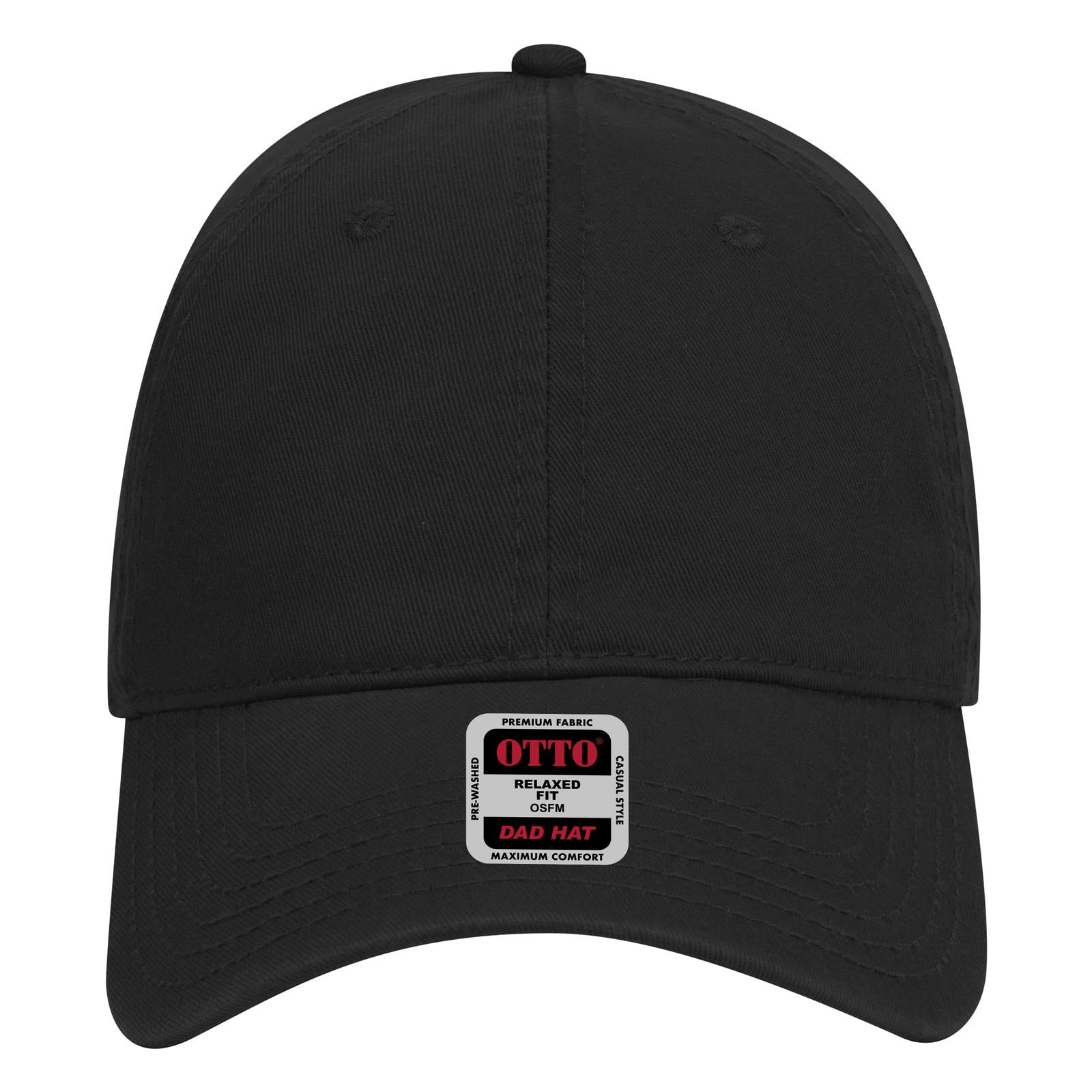 Right View of 003 - Black OTTO CAP 6 Panel Low Profile Dad Hat