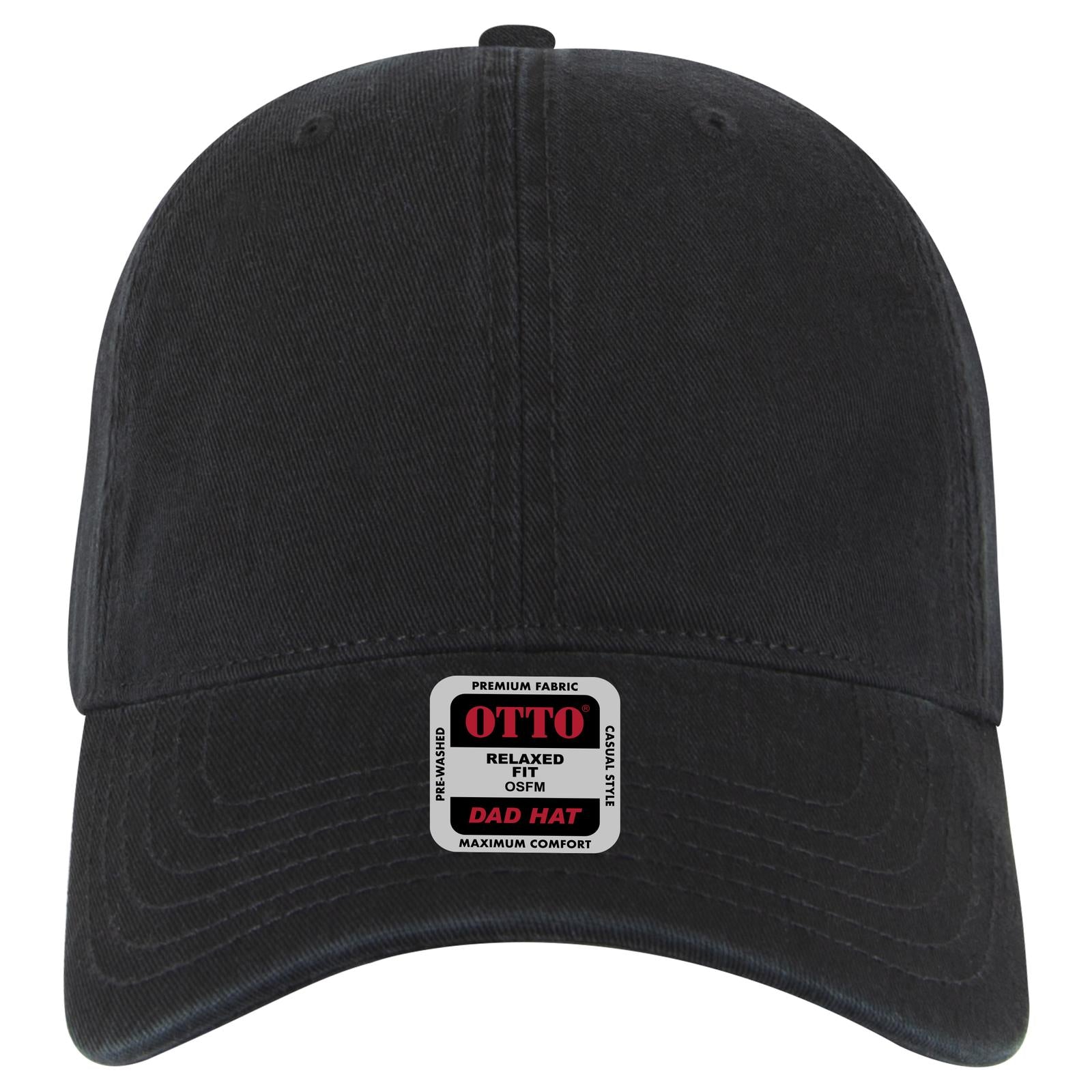 Right View of 003 - Black OTTO CAP 6 Panel Low Profile Dad Hat