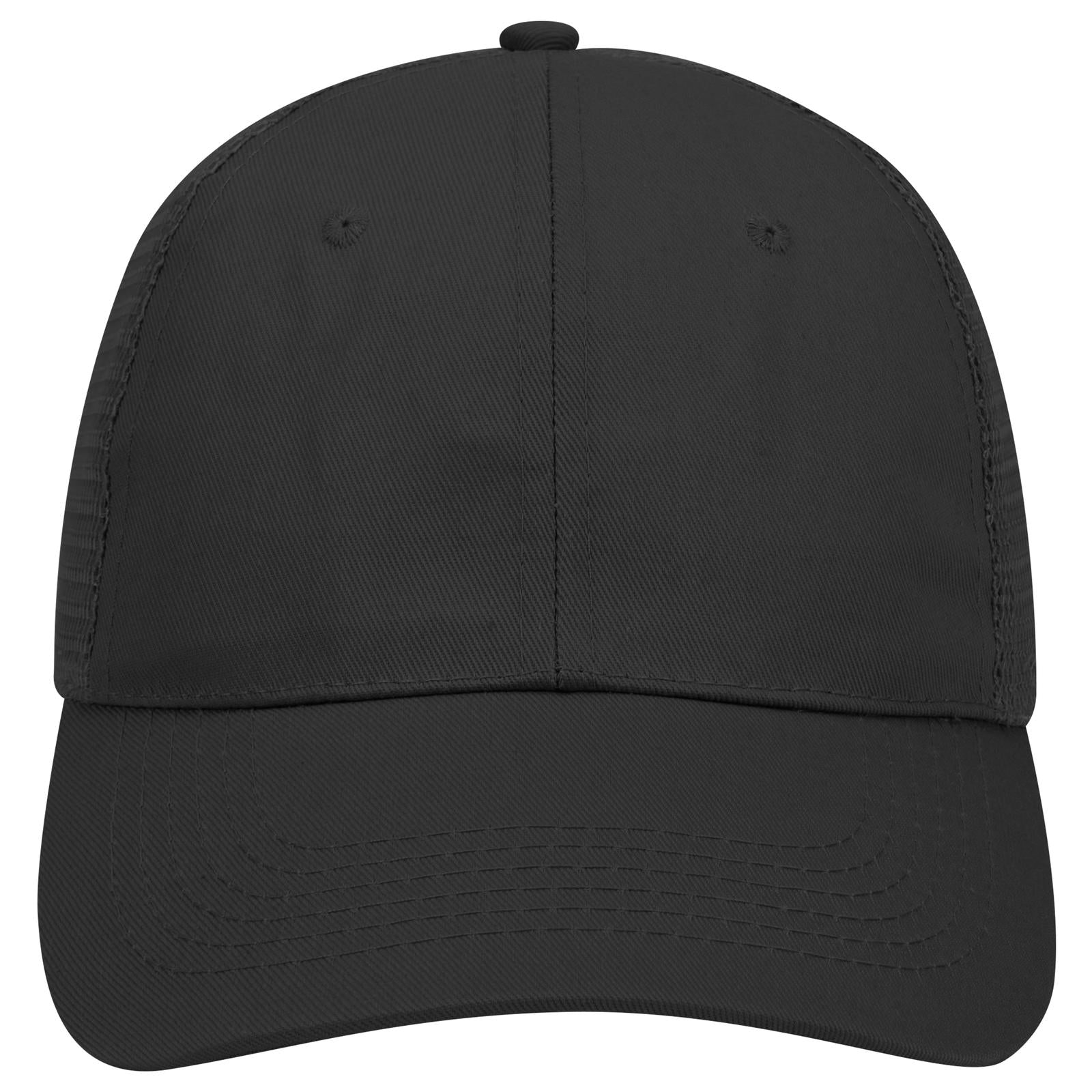 Right View of 003 - Black OTTO CAP 6 Panel Low Profile Mesh Back Trucker Hat