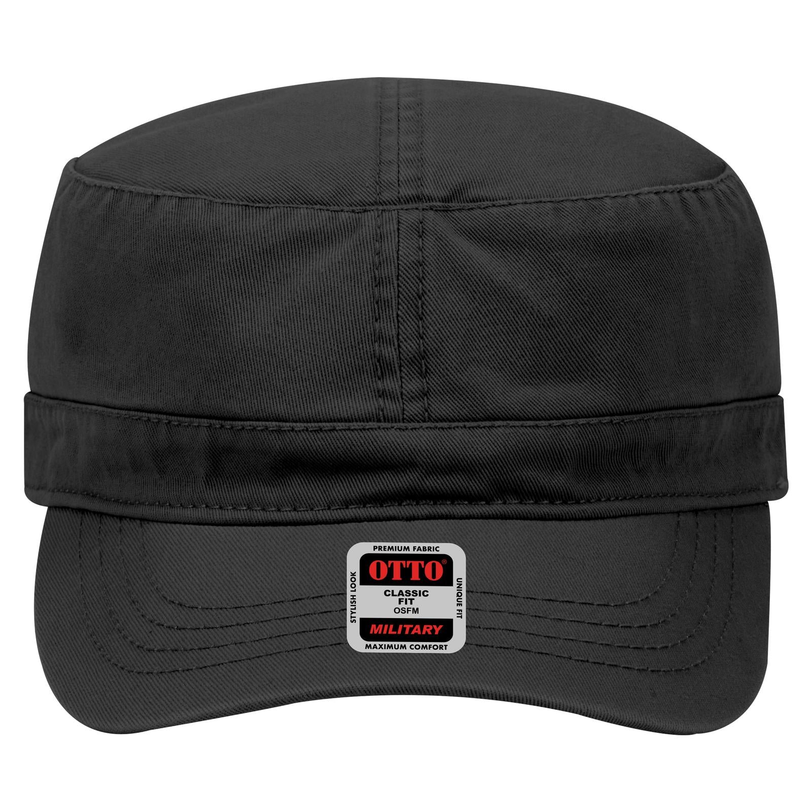 Right View of 003 - Black OTTO CAP Military Hat