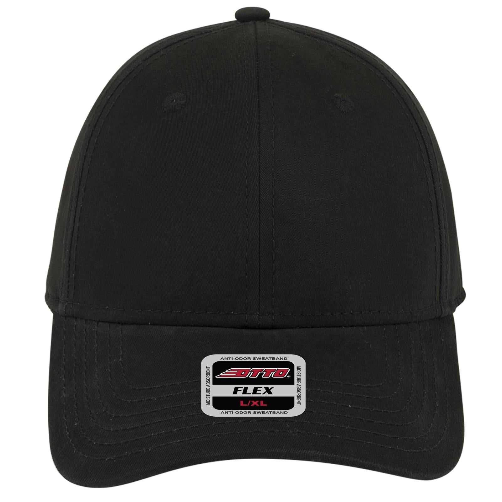 Right View of 003 - Black OTTO CAP "OTTO FLEX" Fitted 6 Panel Low Profile Baseball Cap