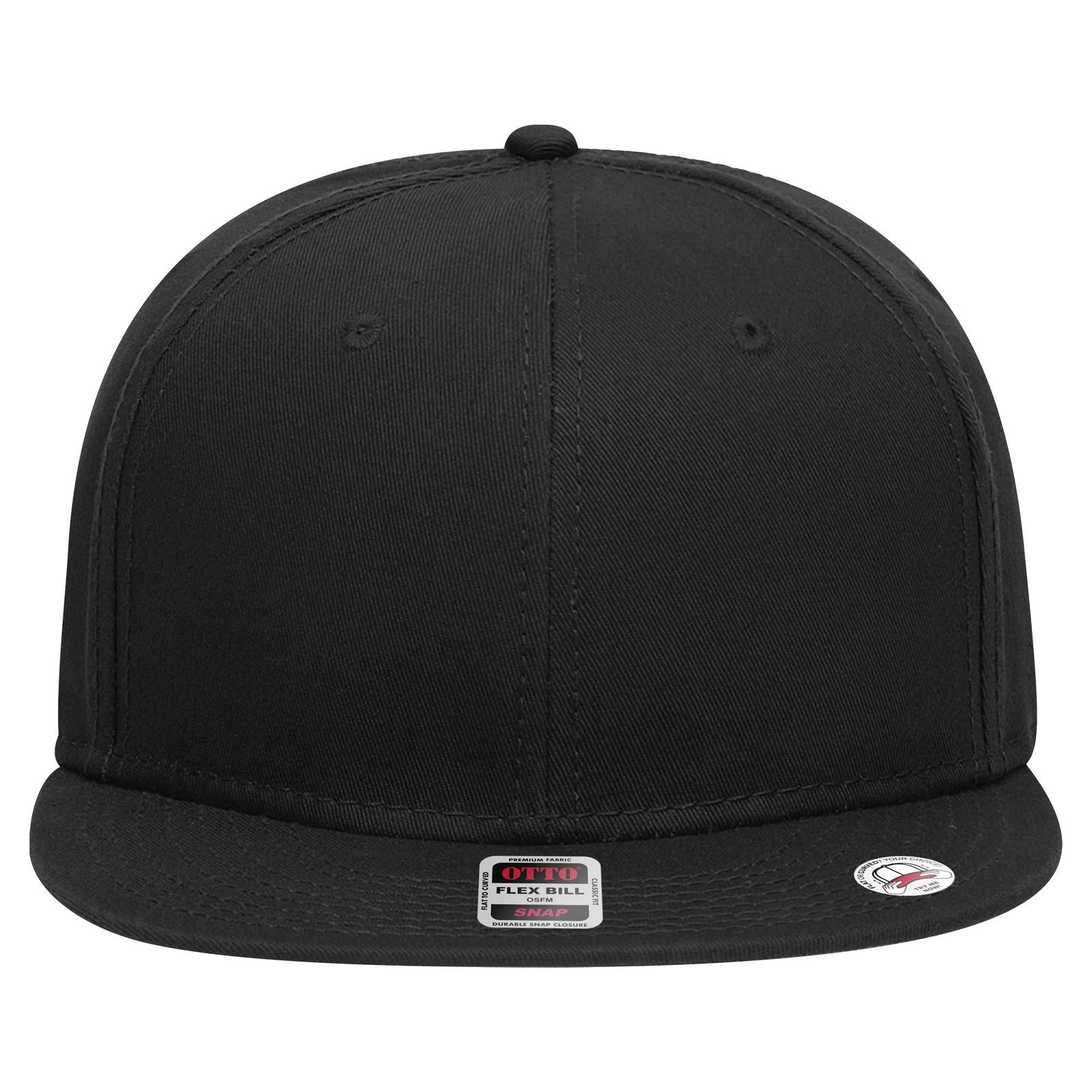 Right View of 003 - Black OTTO CAP “OTTO SNAP” 6 Panel Pro Style Snapback Hat